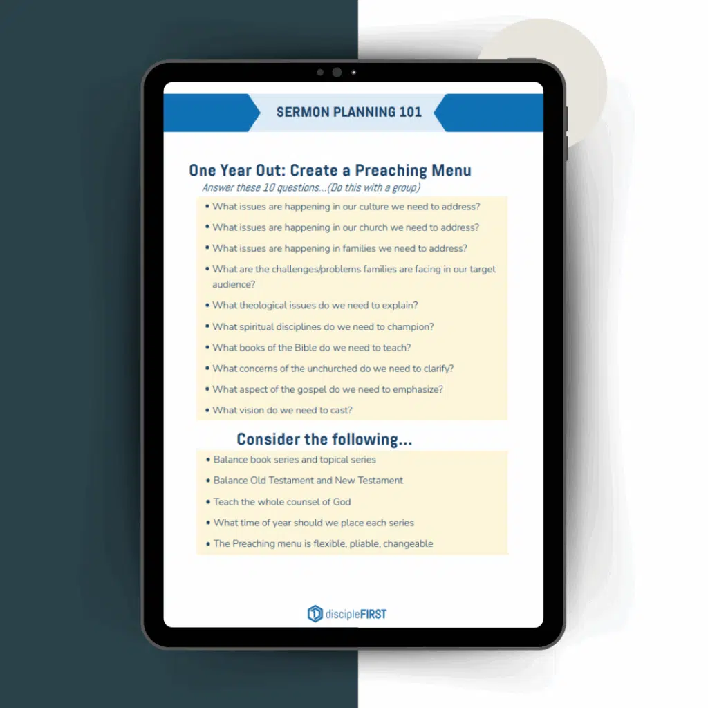 Sermon Planning 101